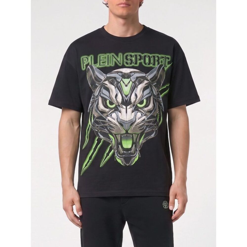 Plein Sport Men Plein Sport Graphic Logo Print Cotton Jersey T-Shirt